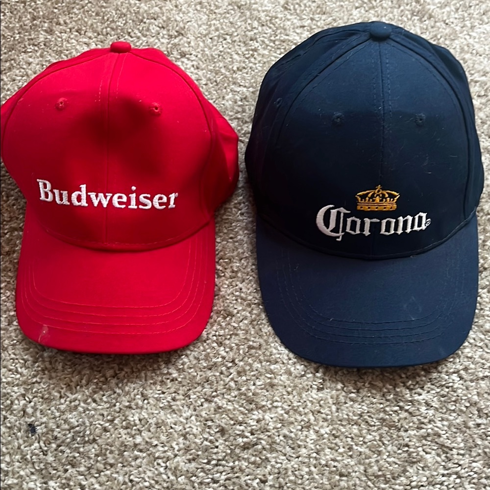 Budweiser and Corona Baseball Caps